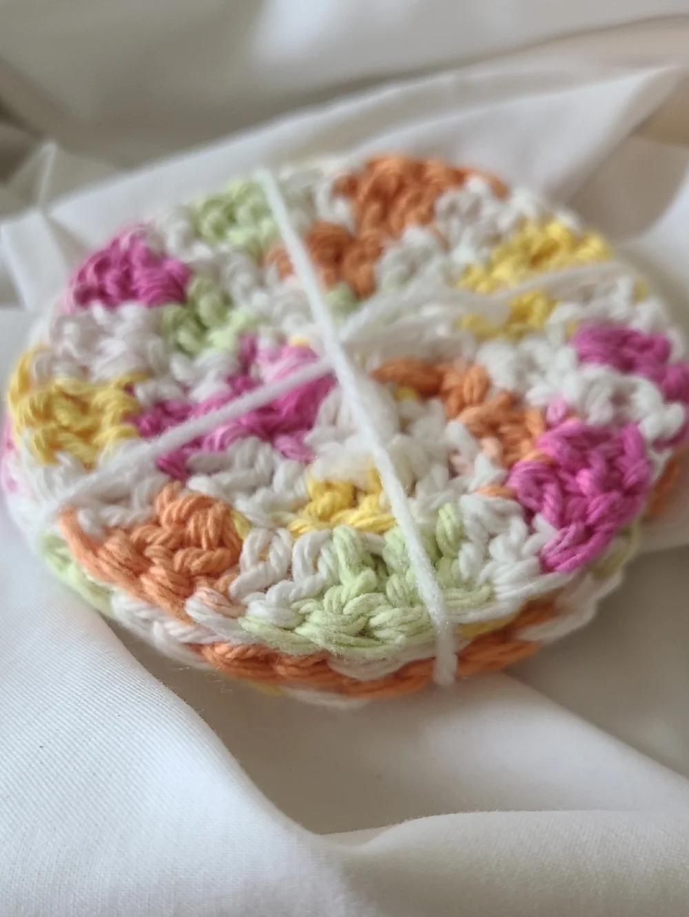 Handmade Crochet Face Rounds in Pastel Multi 6 Pack By Grey Dove Creations, NWOT